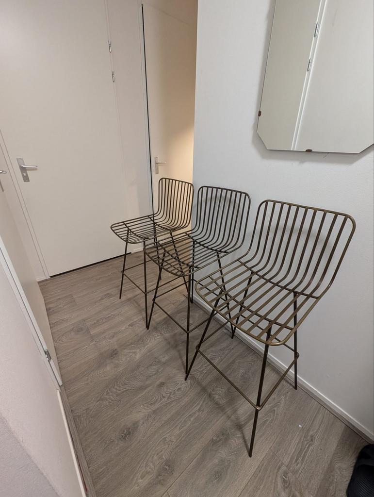 3x Midas barkrukken van Rockett St. George - Messing, Ophalen, 60 tot 90 cm, Zo goed als nieuw, Metaal