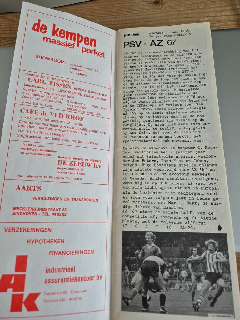 PSV - AZ 67, Ophalen of Verzenden, Zo goed als nieuw, PSV