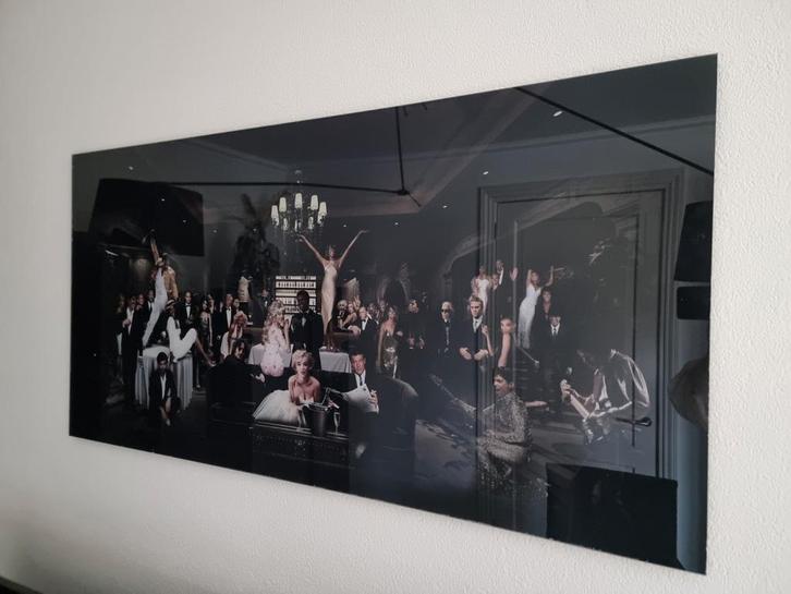 Glazen schilderij bekende mensen 120 x 60 cm, Antiek en Kunst, Kunst | Schilderijen | Abstract, Ophalen