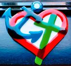 Glaskunst / Glasfusion Plaquette - Geloof Hoop & Liefde, Ophalen of Verzenden, Zo goed als nieuw, Overige typen