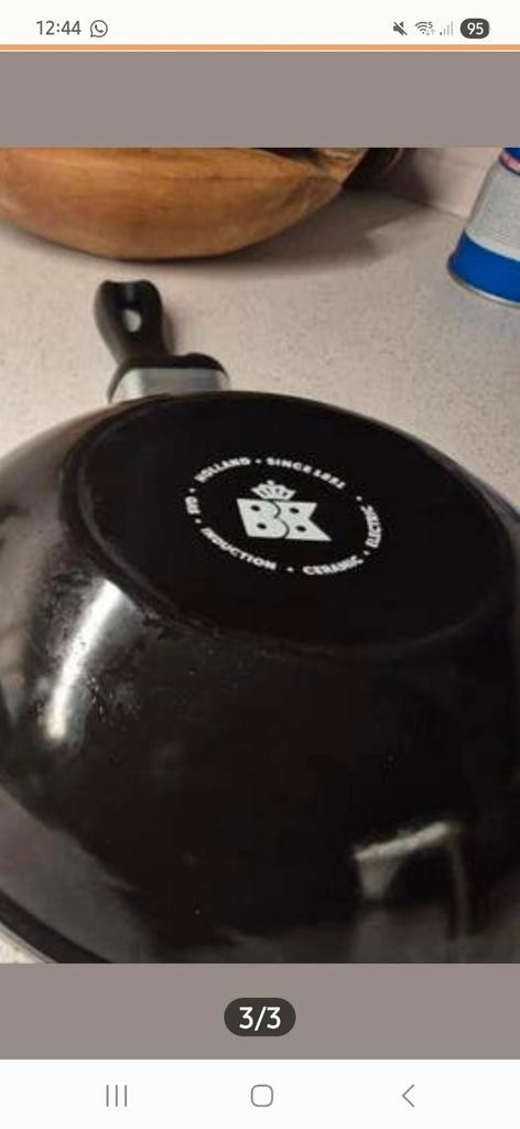 BK Wokpan - Inductie & Keramisch - Blauw, Huis en Inrichting, Keuken | Potten en Pannen, Zo goed als nieuw, Wok, Overige materialen