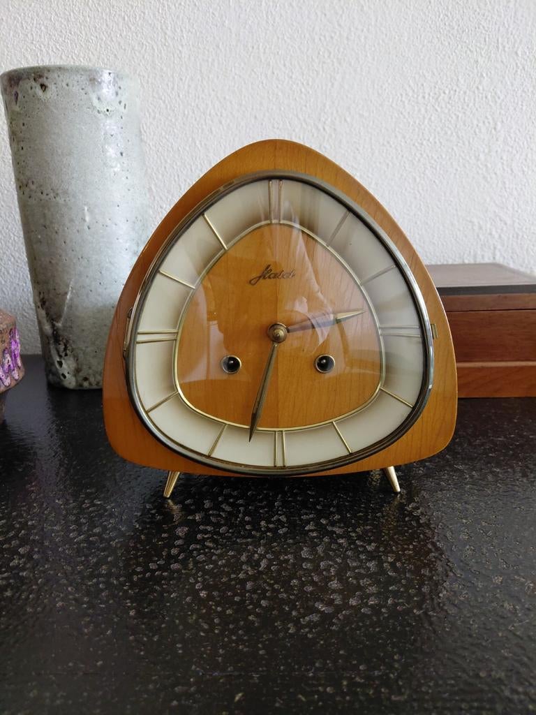 Haid tafelklok mid century desing art deco, Ophalen of Verzenden