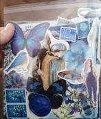 Ephemera set blauw snailmail journal scrapbook, Hobby en Vrije tijd, Ophalen of Verzenden, Nieuw
