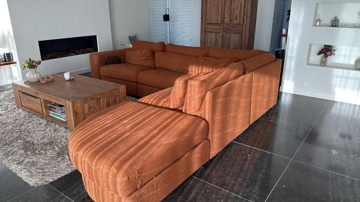 Montel bank, Huis en Inrichting, Banken | Bankstellen, Gebruikt, Hoekbank, Vierpersoons of meer, 300 cm of meer, 75 tot 100 cm