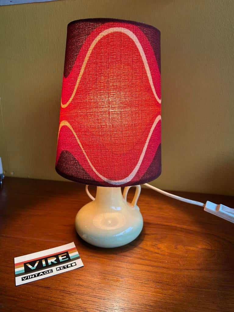Vintage jaren 70 tafel lamp, geel oranje, space age, Ophalen of Verzenden, Huis en Inrichting