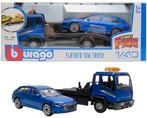 Takelwagen Flatbed met Audi Bburago Streetfire 1:43, Ophalen of Verzenden, Nieuw, Auto, Overige merken
