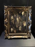 Klein schilderij incl. lijst in zwart brons goud koper VdlM, Minder dan 50 cm, Oorspronkelijke maker, Ophalen of Verzenden, Zo goed als nieuw