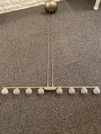 Eettafel hanglamp halogeen met 8 bolletjes RVS, Ophalen, Gebruikt, Metaal, 75 cm of meer