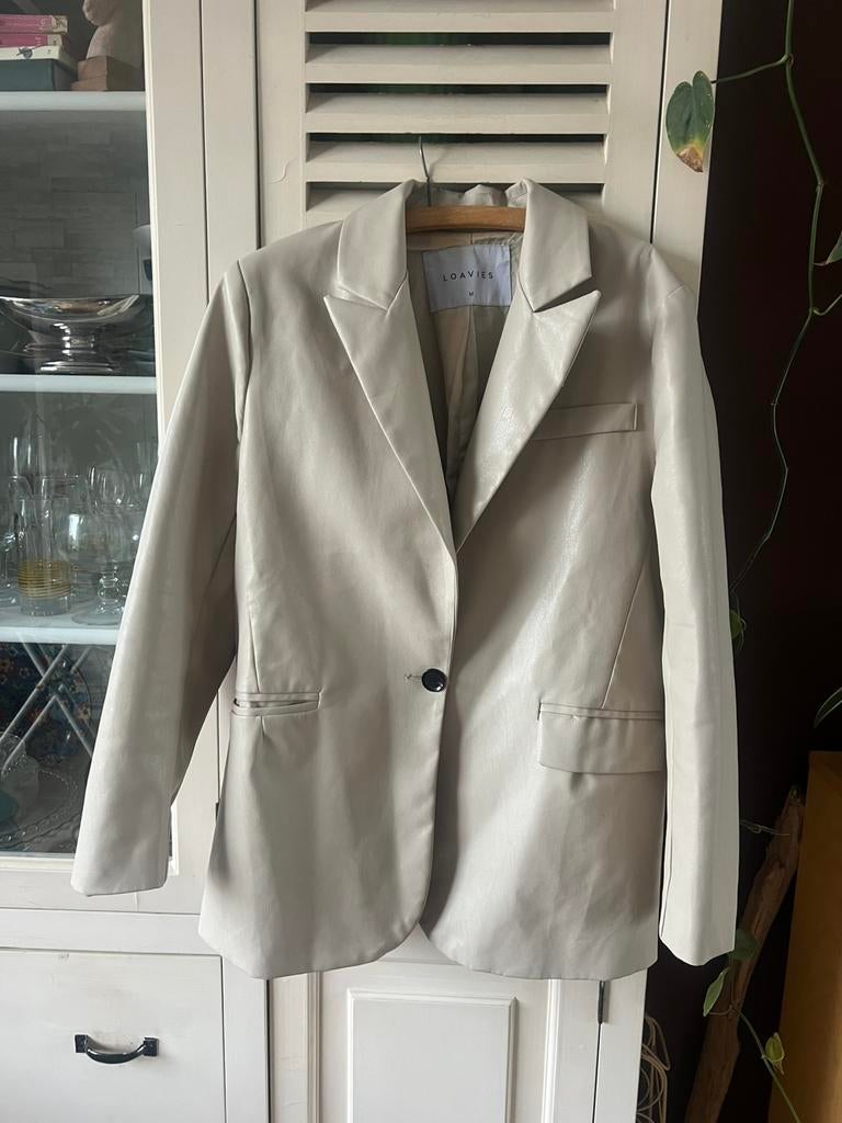 Fake leather blazer, Ophalen of Verzenden, Zo goed als nieuw, Zwart