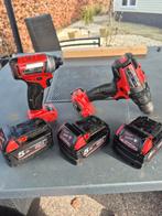 Milwaukee M18 slagschroef  boor machine met 3 5A accus, Ophalen of Verzenden, Boormachine