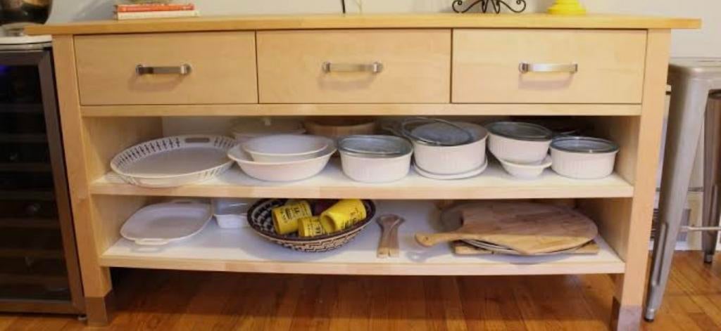 Ikea Varde keukenelement sidetable massief hout, Ophalen, 50 tot 100 cm, Zo goed als nieuw, Minder dan 100 cm