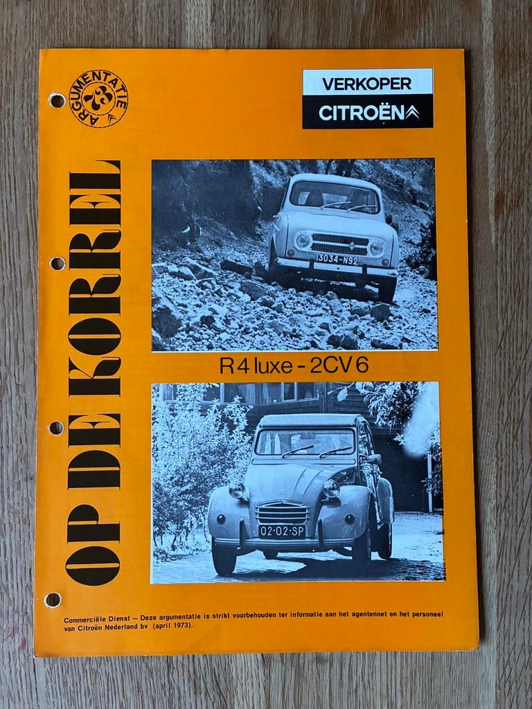 Citroën 2CV 6 vs R4 Luxe interne brochure, Ophalen of Verzenden, Zo goed als nieuw, Citroën