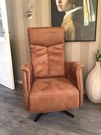 Elektrische relaxfauteuil cognac, Ophalen, Minder dan 75 cm, Leer, Zo goed als nieuw