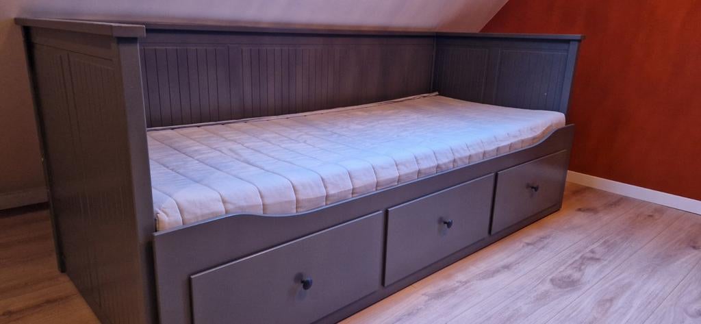 Ikea Hemnes bedbank met matras, Eenpersoons, Modern, Scandinavisch, Ophalen of Verzenden, 80 cm