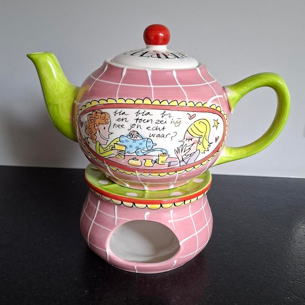 Blond Amsterdam theepot en waxinelichtje houder, Ophalen of Verzenden, Aardewerk, Blond Amsterdam, Overige typen