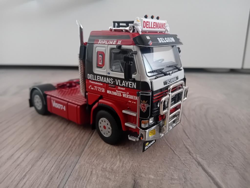 WSI Scania 143 Dellemans Vlayen, Hobby en Vrije tijd, Modelauto's | 1:50, Ophalen of Verzenden, Nieuw, Bus of Vrachtwagen, Wsi