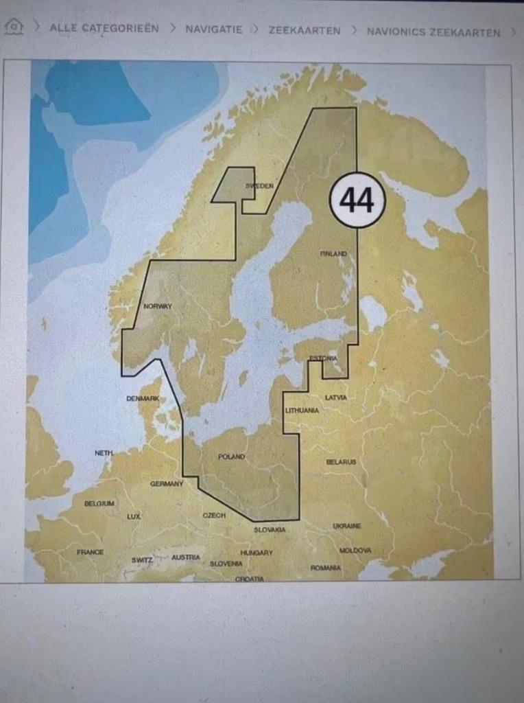 Navionics Gold XL9: 44XG Oostelijke Oostzee, Ophalen, Gebruikt, Kaartplotter of Fish Finder