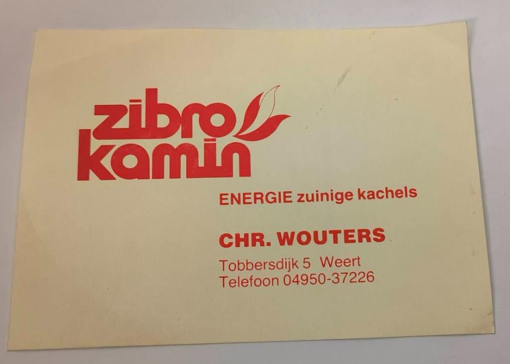 Sticker CHR. Wouters Zibro Kamin kachels.Weert, Ophalen of Verzenden, Zo goed als nieuw, Merk