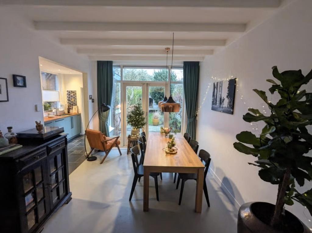 2x Gordijn, groen/blauw, gevoerd, volledig verduisterend, Huis en Inrichting, 100 tot 150 cm, 200 cm of meer, Ophalen of Verzenden