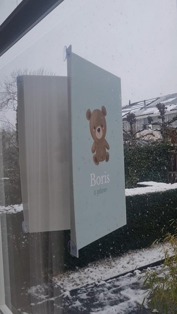 Geboortebord Boris met zuignappen, Ophalen, Nieuw, Geboortebord