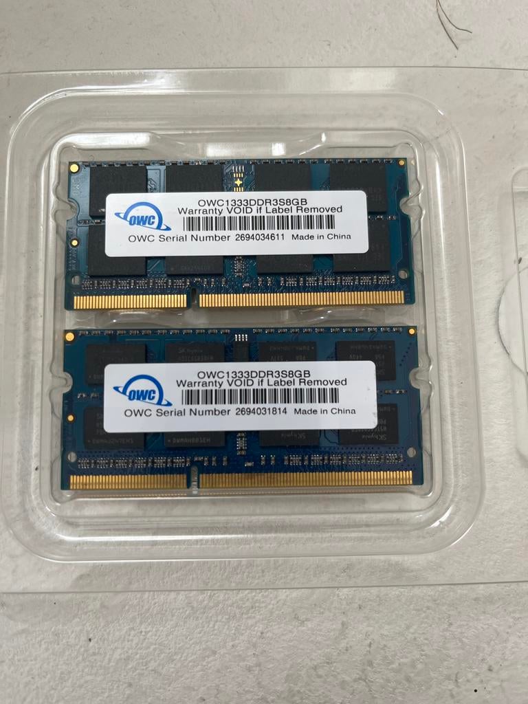 OWC 1333DDR3S8GB RAM Geheugenmodules (2x 8GB), Computers en Software, RAM geheugen, Ophalen, 8 GB, Nieuw, DDR3