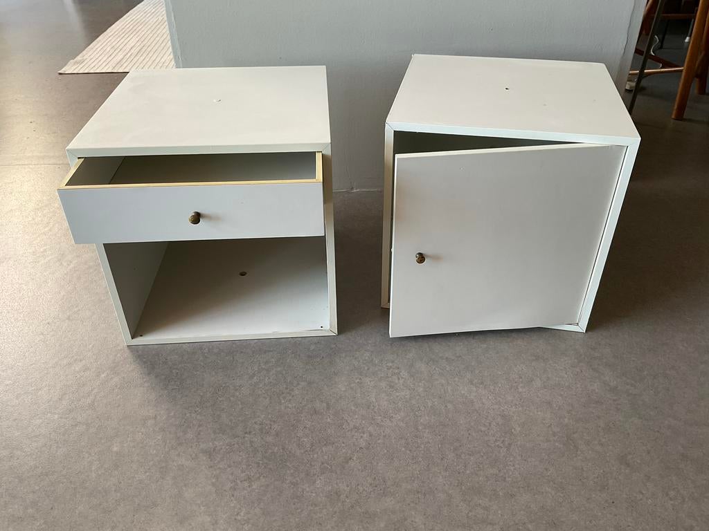 Twee Pastoe witte kubus kastjes jaren 60 Design, Ophalen of Verzenden, Gebruikt