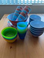 Bekers en borden en schaaltjes kunststof,, Caravans en Kamperen, Ophalen, Zo goed als nieuw
