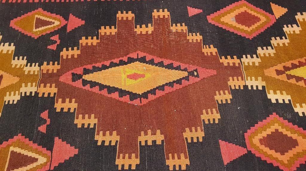 Perzisch tapijt Kazak kelim 350x142/Vloerkleed/kilim/Oosters, 100 tot 150 cm, Blauw, Www.simatapijten.nl, 200 cm of meer