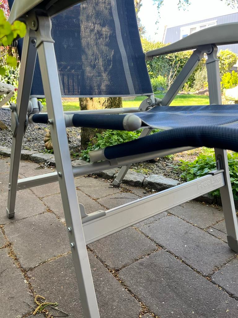 Comfortabele Freeline Campingstoelen - Blauw, Ophalen, Gebruikt, Campingstoel