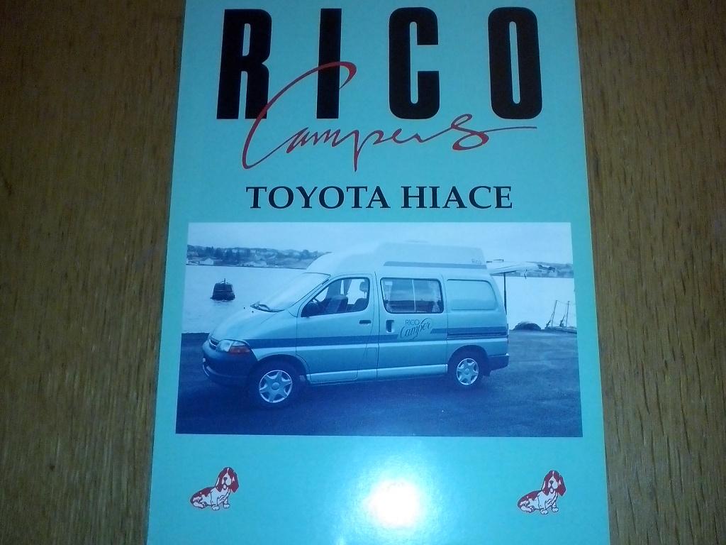 Toyota Hiace Camper Rico brochure folder Noorwegen, Ophalen of Verzenden, Zo goed als nieuw, Toyota