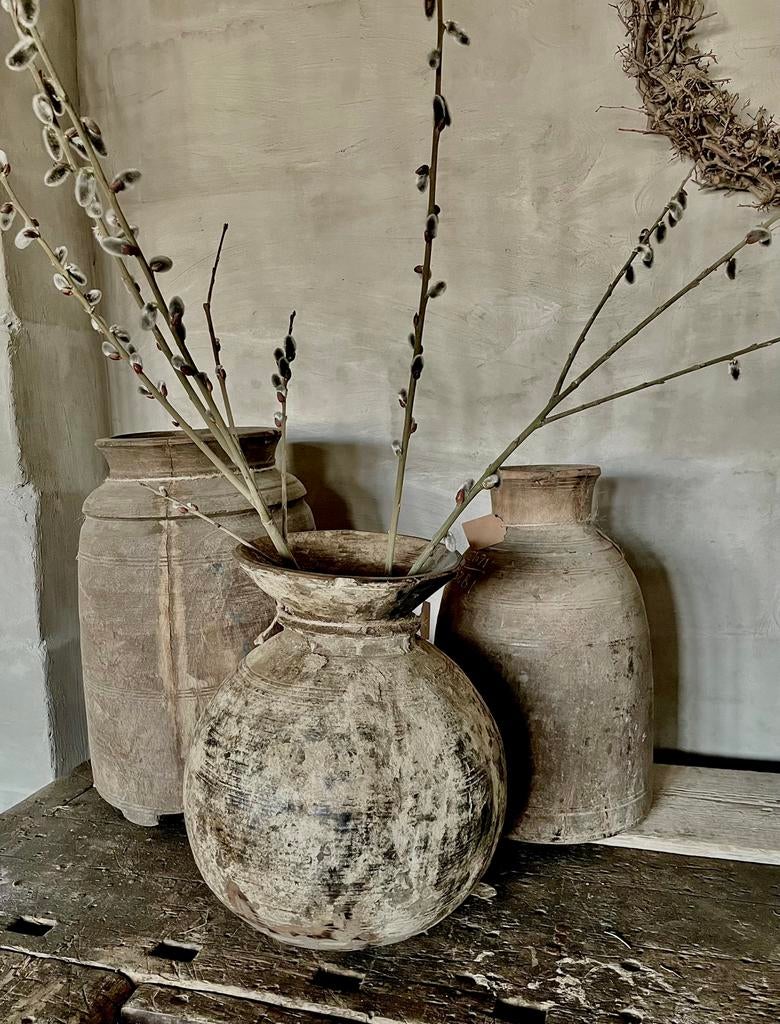 Oud houten kruik, Huis en Inrichting, Woonaccessoires | Vazen, Overige materialen, Wit, Nieuw, Ophalen of Verzenden