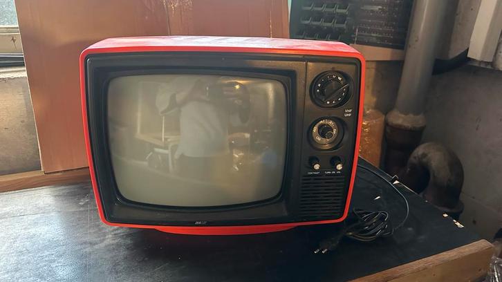 Vintage rood TV Televisie - Audio Sonic - jaren 70, Audio, Tv en Foto, Vintage Televisies, Gebruikt, Minder dan 40 cm, Aristona