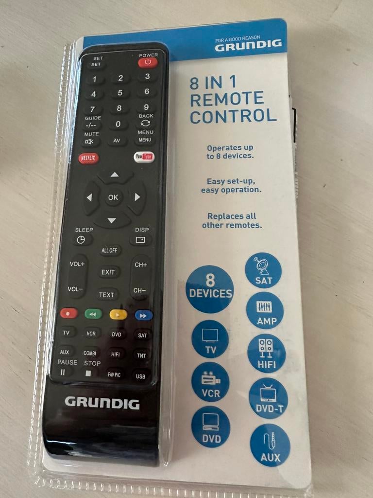 grundig 8 in 1 afstandbediening, Ophalen of Verzenden, Zo goed als nieuw