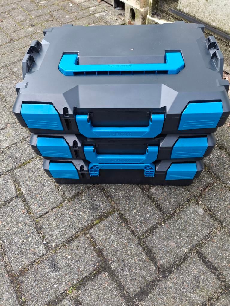 Sortimo L-Boxx koffers (3 stuks) met inlays, Doe-het-zelf en Verbouw, Gereedschapskisten, Ophalen of Verzenden, Gevuld, Gebruikt