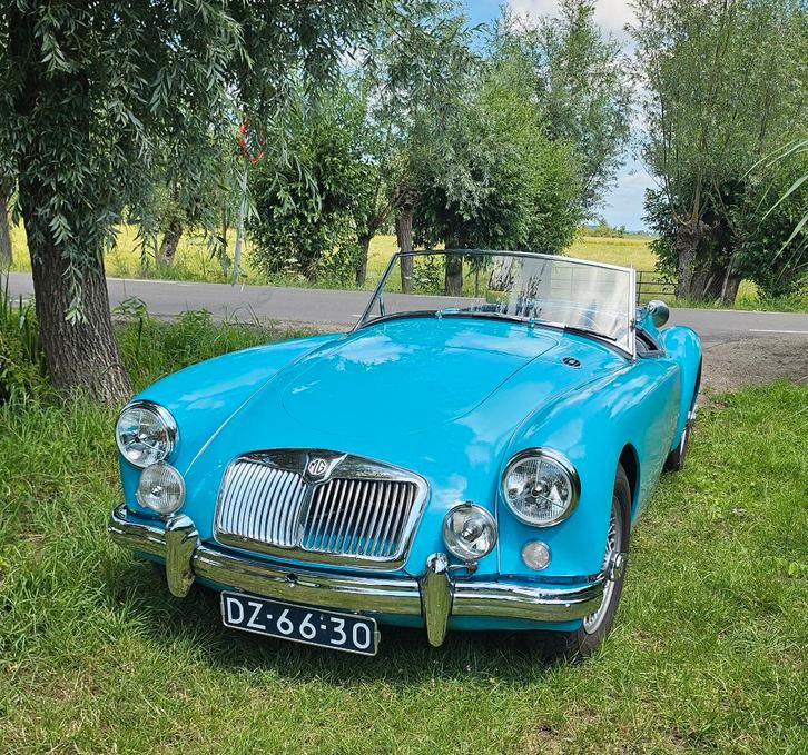 MGA 1958, Auto's, MG, Particulier, A, Benzine, Cabriolet, Handgeschakeld, Blauw, Blauw, Leder, Achterwielaandrijving, Ophalen