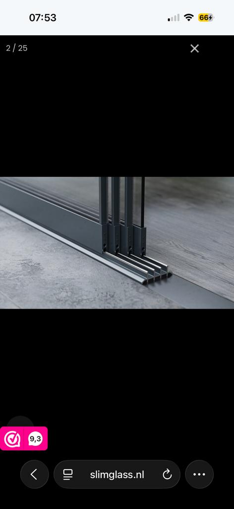 Nieuwe rails glazen schuideuren overkapping, Doe-het-zelf en Verbouw, Ophalen, 225 cm of meer, 150 tot 225 cm, Schuifpui