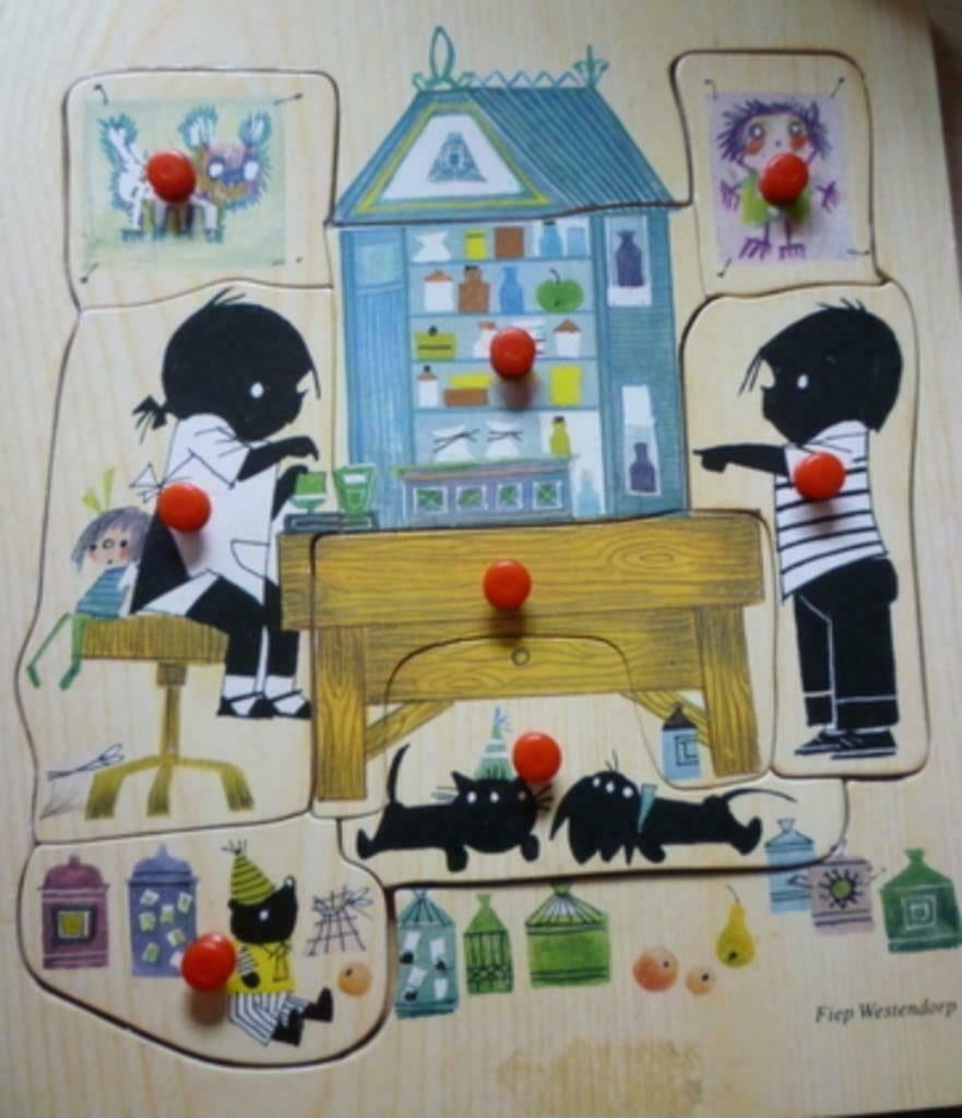 Jip en Janneke - Fiep Westendorp Houten puzzel"", Ophalen of Verzenden, Minder dan 10 stukjes, Zo goed als nieuw