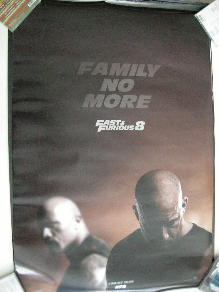 Grote poster film Family No More Fast & Furious 8 - zgan, Verzamelen, Ophalen, Zo goed als nieuw, Deurposter of groter, Film en Tv