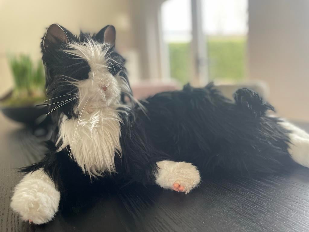Interactieve robotkat voor dementie - Realistisch en trooste, Kinderen en Baby's, Speelgoed | Knuffels en Pluche, Gebruikt, Zwart