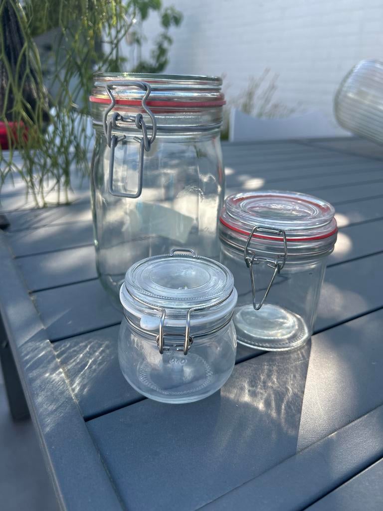 22 Wekpotten in 3 verschillende maten - Glas, Voorraadpot, Ophalen, Gebruikt, Glas