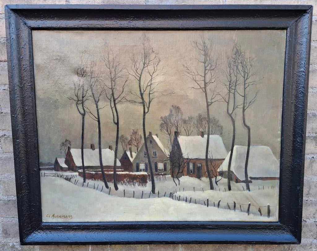 Gé Hurkmans (1911-1984), Winterse rust in buitengebied.80/66, Antiek en Kunst, Ophalen