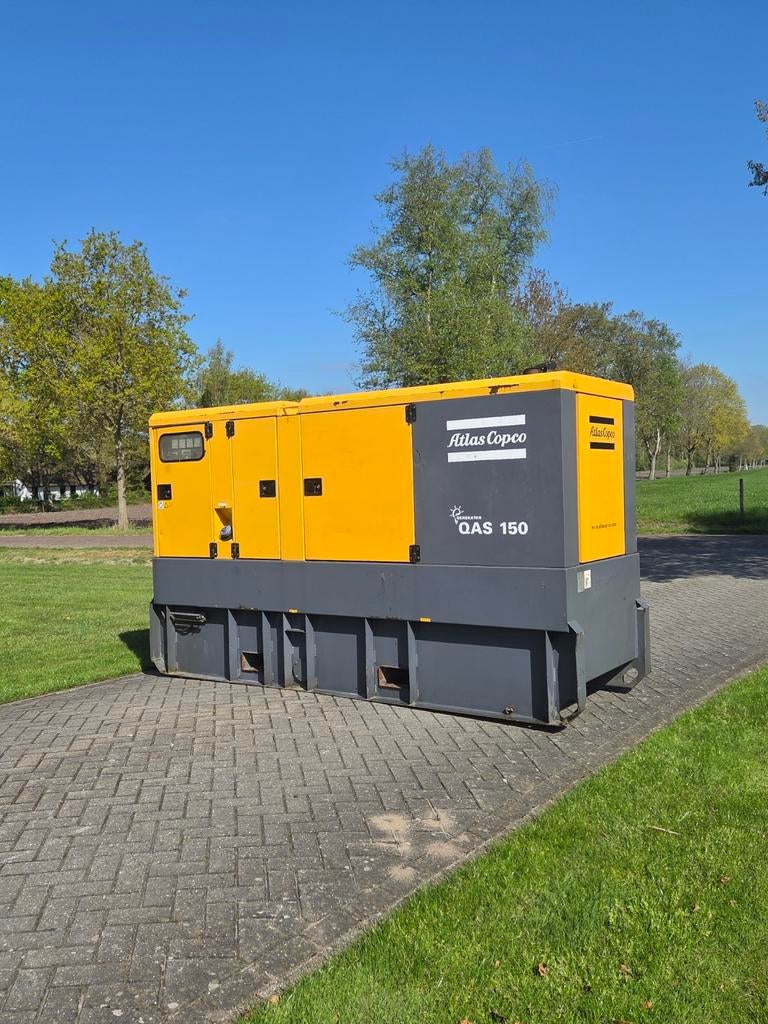 Atlas Copco QAS 150 Aggregaat - Goed Onderhouden, Doe-het-zelf en Verbouw, Aggregaten, Gebruikt, Dieselolie, Geluidgedempt, Ophalen of Verzenden