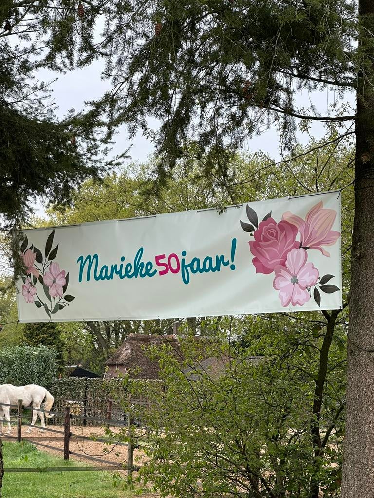 Spandoek 50 jaar! Verjaardag, Ophalen of Verzenden, Versiering