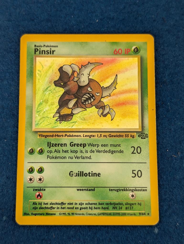 Pinsir Holo 9/64 - Jungle Set - Vintage Pokémon - NL, Hobby en Vrije tijd, Verzamelkaartspellen | Pokémon, Gebruikt, Losse kaart