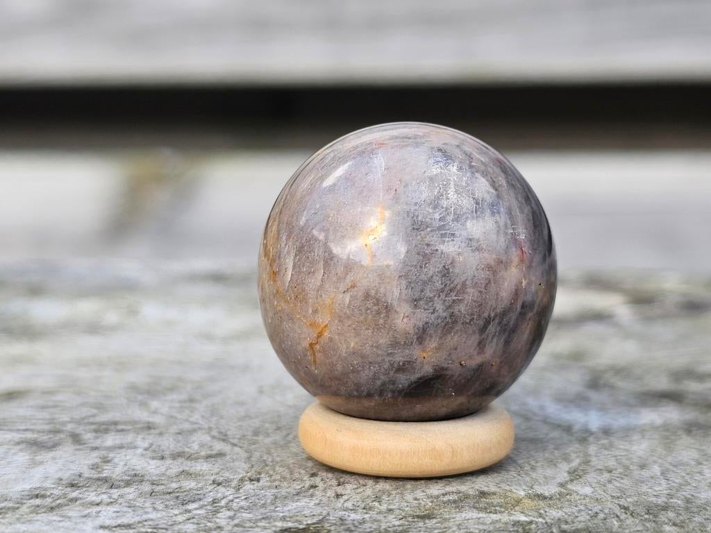 Mooie zwarte maansteen bol 34 mm, Ophalen of Verzenden, Nieuw