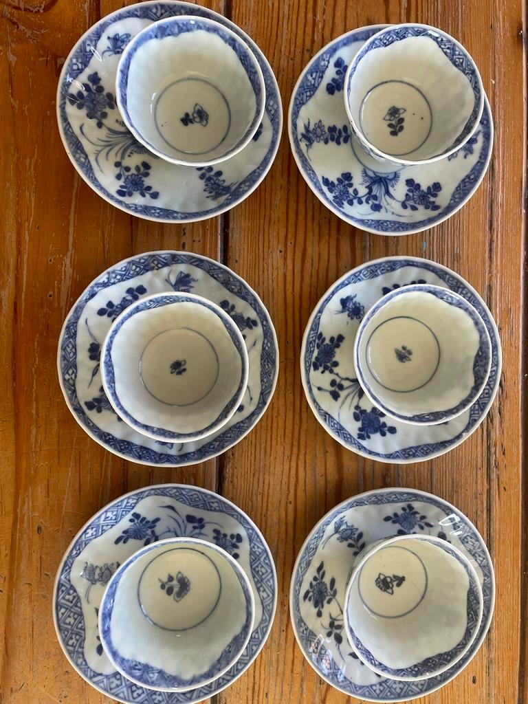 Set van 6 antieke Chinese theekopjes met schotels, Antiek en Kunst, Ophalen of Verzenden