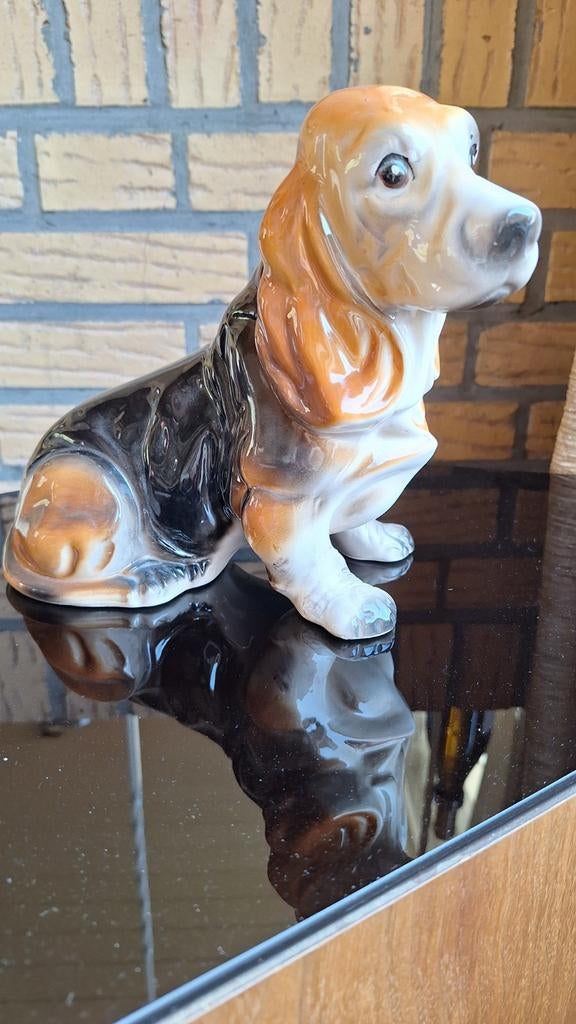 Vintage beeld Basset Hound of Beagle hond, Ophalen of Verzenden