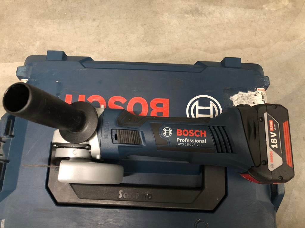 Bosch accu haakse slijper 18v, Ophalen of Verzenden, Zo goed als nieuw, 700 tot 1000 watt, Haakse handslijpmachine