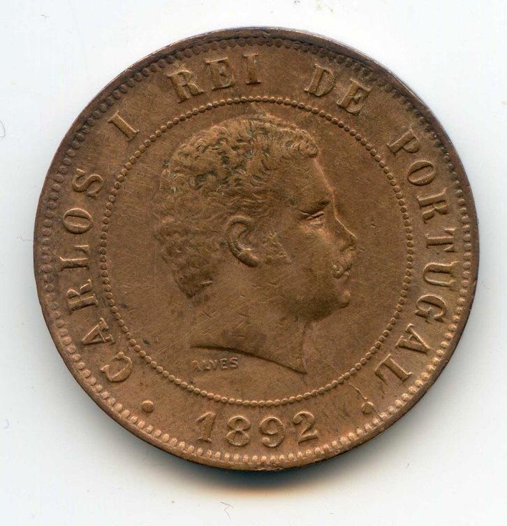 Portugal 20 Reis 1892, Postzegels en Munten, Munten | Europa | Niet-Euromunten, Overige landen, Verzenden