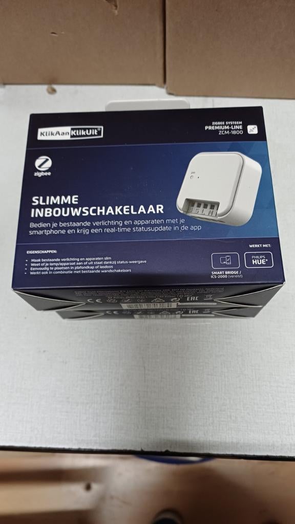 KlikAanKlikUit Smart Zigbee inbouwschakelaar ZCM-1800 Wit, Ophalen, Nieuw, Minder dan 50 cm